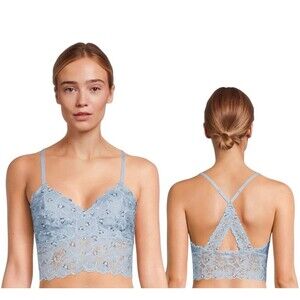 No Boundaries-Lace Bralette-Removable Pads Women Blue XXXL
